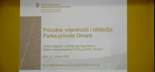 Održano Javno izlaganje u sklopu javnog uvida u Zakon o proglašavanju Parka prirode “Dinara”